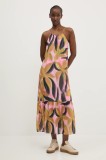 Desigual rochie LIMOGES culoarea roz, maxi, evazată, 25SWVW12