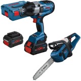 Bosch GDS 18V-1050 H + GKE 18V-40 - Masina de insurubat cu impact cu 2 acumulatori Li-Ion 18 V 8 Ah patrat 3/4 inch 1050 Nm M10-M24 valiza speciala +