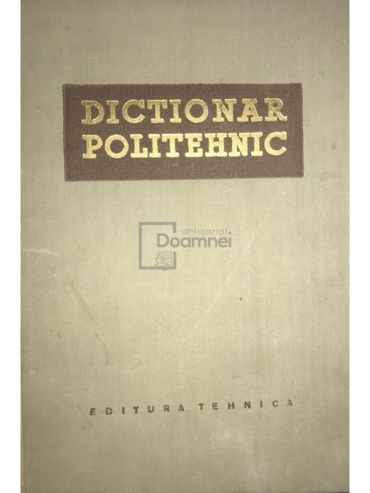 Zissu Karniol - Dictionar politehnic (Editia: 1957)
