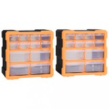 VidaXL Organizatoare cu 12 sertare, 2 buc., 26,5 x 16 x 26 cm