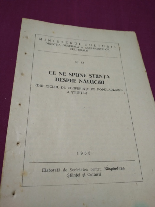 CE NE SPUNE STIINTA DESPRE NALUCIRI NR.13 /1955