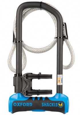 Antifurt Bicicleta Oxford Shackle14 Pro Duo U-Lock 320mm x 177mm + Cable Otel Negru LK323 foto