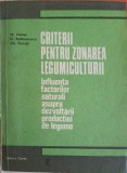 CRITERII PENTRU ZONAREA LEGUMICULTURII. INFLUENTA FACTORILOR NATURALI ASUPRA DEZVOLTARII PRODUCTIEI DE LEGU-258972