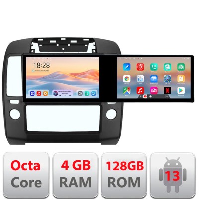 Navigatie Nissan Navara Pathfinder 2005-2010 Kit-nav5 Edotec 2 ecrane 8 core 4+128 21.6 inch Incell android Wifi 5Ghz gps internet CarStore Technology foto