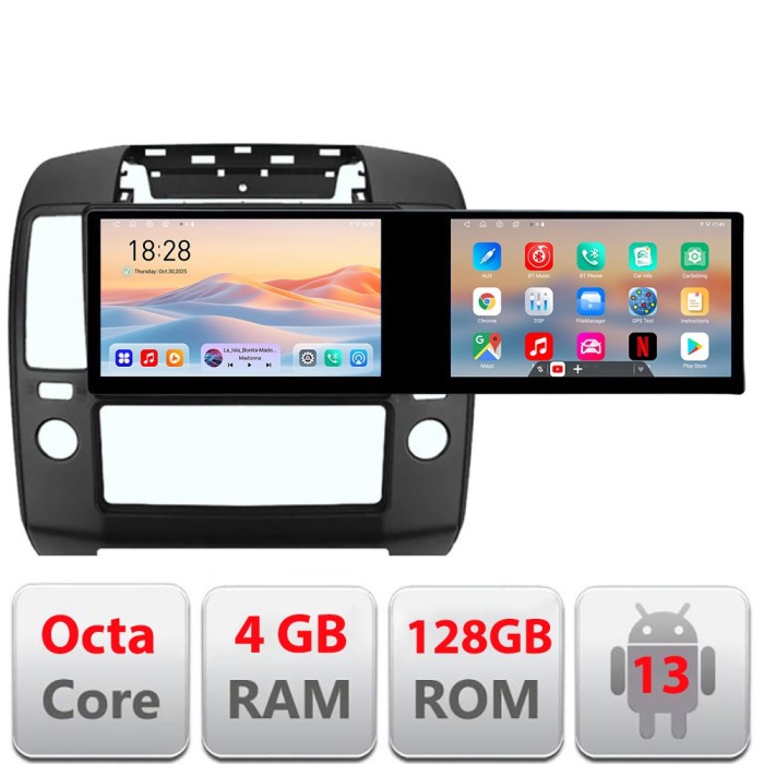 Navigatie Nissan Navara Pathfinder 2005-2010 Kit-nav5 Edotec 2 ecrane 8 core 4+128 21.6 inch Incell android Wifi 5Ghz gps internet CarStore Technology