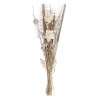 Buchet Decorativ Flori Uscate, Model Bej-Alb, Înălțime 90 cm, Oem