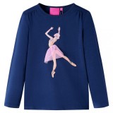Tricou de copii cu m&acirc;neci lungi, bleumarin, 128