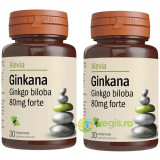 Pachet Ginkana Ginkgo Biloba Forte 80mg 30cps+30cps