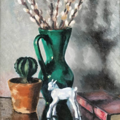 Micaela Eleutheriade (1900-1982)-Natură statică, pictură frumoasă în ulei