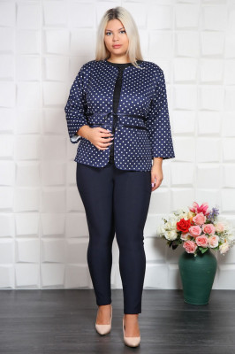 Compleu elegant sacou si pantalon Evelin bleumarin - 56Marimea foto