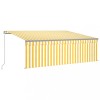 Copertina retractabila manual cu stor&amp;LED, galben&amp;alb, 4x3 m