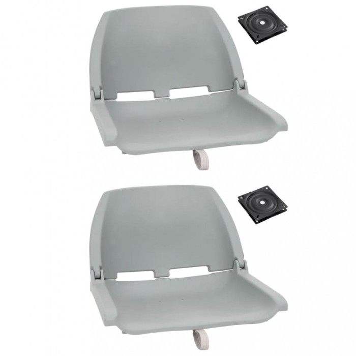 Set cu scaun pliabil pentru barcă, 4 piese, gri