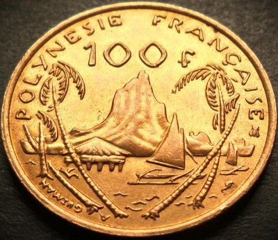 Moneda exotica 100 FRANCI - POLINEZIA FRANCEZA, anul 1999 * cod 20 A = A.UNC foto