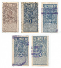 Romania, lot 392 timbre fiscale generale, 1919, oblit. foto
