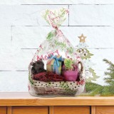 Celofan Transparent Cu Modele De Crăciun &amp; Panglică 55x63cm, Set 2 Bucăți, Multicolor