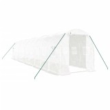 Cumpara ieftin Sera cu cadru din otel, alb, 20 m&sup2;, 10x2x2 m