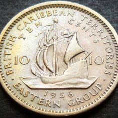 Moneda exotica 10 CENTI - TERITORIILE BRITANICE CARAIBE, anul 1956 * Cod 3418 B