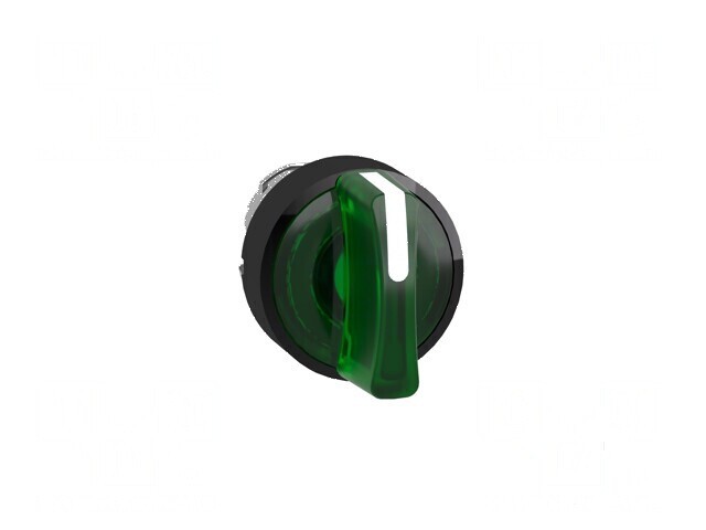 Comutator rotativ cu LED verde IP66 - 22mm, 3 poziții