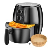 Cumpara ieftin Friteuza cu aer cald Rohs Air Fryer, 1350W, 5L, fara ulei, 80-200&deg;C, temporizator 30 min, protectie supraincalzire, inox