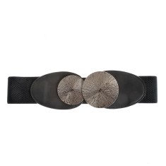 Curea elastica neagra cu aplicatii metalice argintii