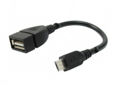 Cablu adaptor USB A mama - micro USB tata, 15cm - 129675 foto