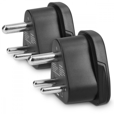 Set 2 Adaptoare de calatorie tip D pentru Emiratele Arabe Unite, Kwmobile, Negru, Plastic, 45236.05 foto