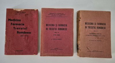 Carte veche Pompei Samarian Medicina si farmacia in trecutul romanesc 3 volume foto