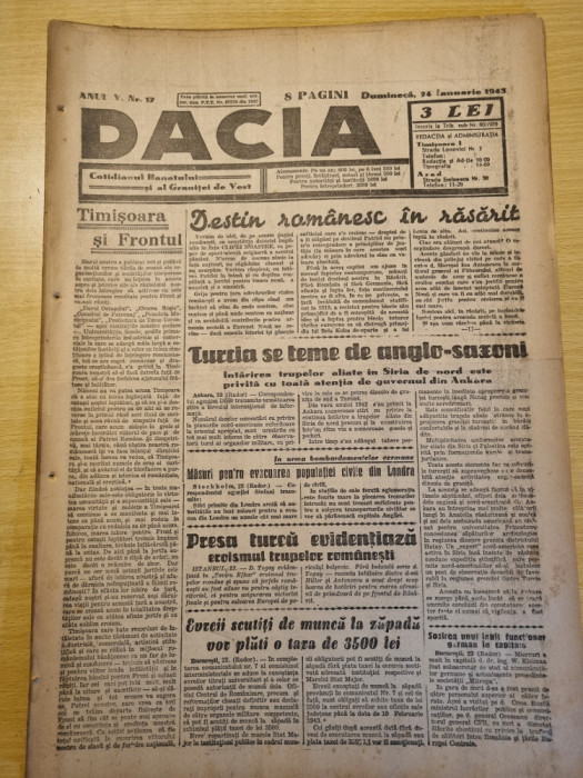 Dacia 25 ianuarie 1943- al 2-lea razboi mondial,mica unire,disciplina germana