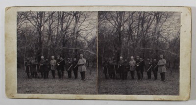 GRUP DE VANATORI , RUSIA , FOTOGRAFIE STEREOSCOPICA , CCA. 1900 foto