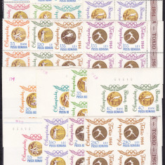 1964 LP 596 LP 596 a MEDALII OLIMPICE DANTELATE+NEDANTELATE BLOCURI 4 TIMBRE MNH