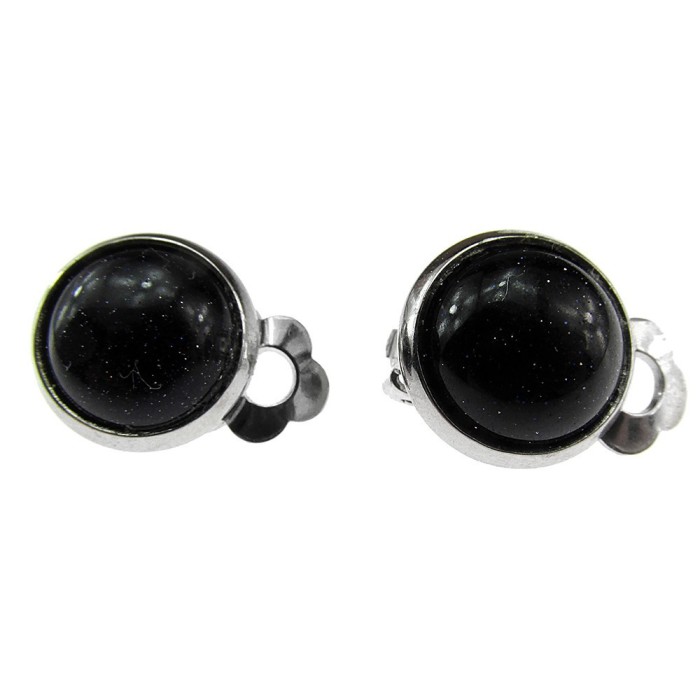 Cercei clips cu Piatra Soarelui albastra 10 MM