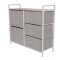 Comoda metalica cu blat din MDF. 83 x 29 x 77 cm, 5 sertare pliabile din material textil + organizator
