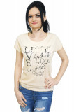 Tricou bej de dama Live 4 Love, Bel &amp; Bo