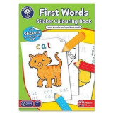 Carte de colorat cu activitati in limba engleza si abtibilduri Primele cuvinte FIRST WORDS, orchard toys