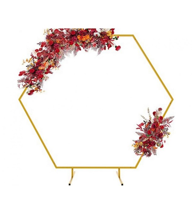 Cadru Hexagonal Auriu 200x200 cm &ndash; Decor Evenimente