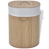 Cumpara ieftin Coș de rufe oval din bambus, natural, vidaXL