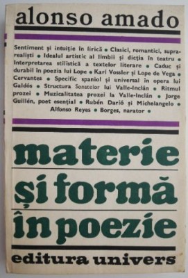 Materie si forma in poezie &amp;ndash; Alonso Amado foto