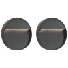Gossi lampi de perete led de exterior, 2 buc., negru, 3 w, rotund
