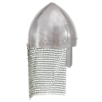 vidaXL Coif cavaler antichizat, jocuri pe roluri, argintiu, oțel 286211 foto