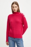 Morgan pulover din amestec de lana MSTORI femei, culoarea roz, cu turtleneck, MSTORI