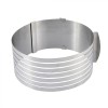 Inel Feliator Tort Ajustabil Inox 16-20cm, 8cm Inaltime, Forma Tort Blat, Feliere Uniforma, Argintiu