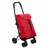 Carucior cumparaturi pliabil Playmarket GO+ Rosu, 20L, metal, 35x30x96 cm, greutate maxima 25kg