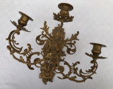 Impresionanta aplica stil baroc din bronz masiv prevazuta cu trei focuri, Altul