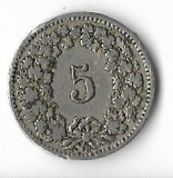 Moneda 5 rappen 1906 - Elvetia, Europa, Cupru-Nichel