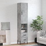 vidaXL Dulap &icirc;nalt, gri beton, 34,5x34x180 cm, lemn prelucrat