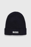 Boss Green caciula din amestec de lana BOSS GREEN culoarea albastru marin
