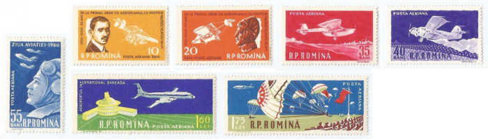 Romania, LP 500/1960, Ziua Aviatiei, eroare, MNH