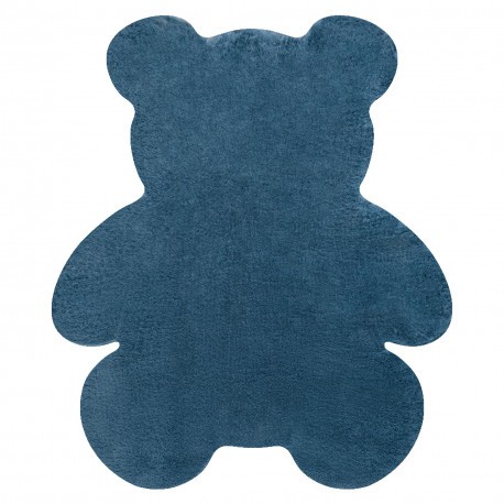 Covor lavabil modern SHAPE 3146 Ursuleț shaggy - albastru, antiderapant, 80x96 cm