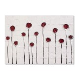 Tablou pictat manual, Flori in abstract, 70x50cm ulei pe panza in cutit efect 3D