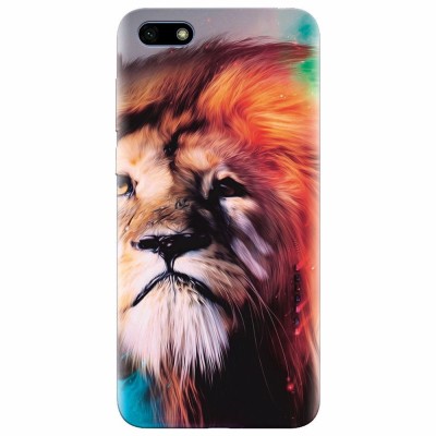 Husa silicon pentru Huawei Y5 Prime 2018, Awesome Art Of Lion foto